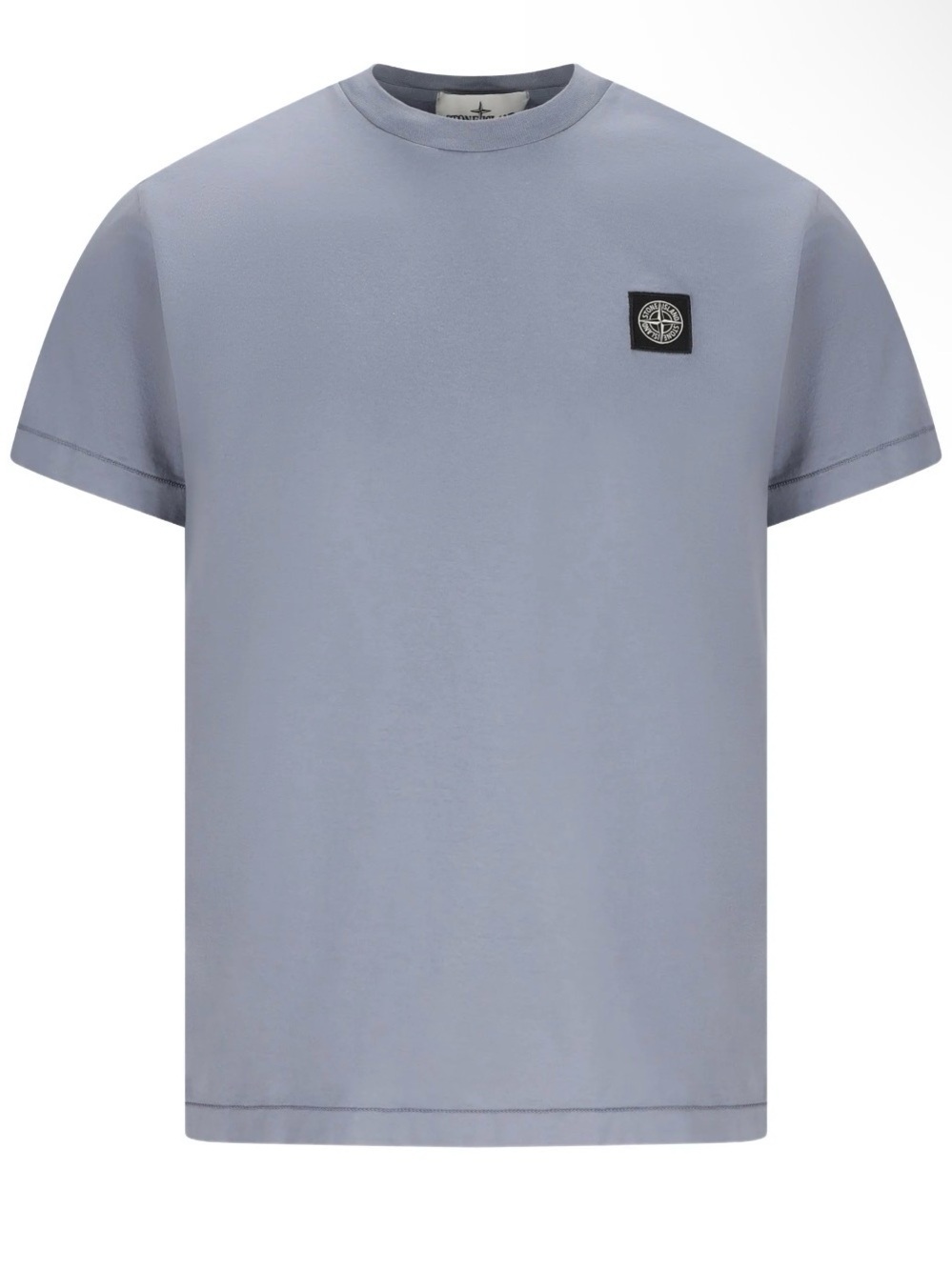 Stone Island Light Blue Short Sleeve Crew T-Shirt with Compass Patch